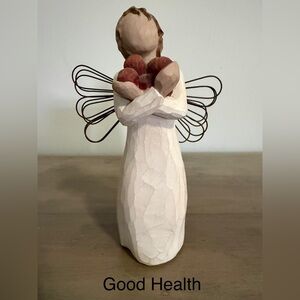 Willow Tree Good Health Angel with Red Heart Bouquet